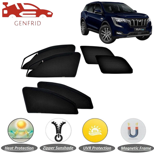 Genfrid Car Sunshade/Car Side Window Shades For Mahindra XUV700 (Zipper)
