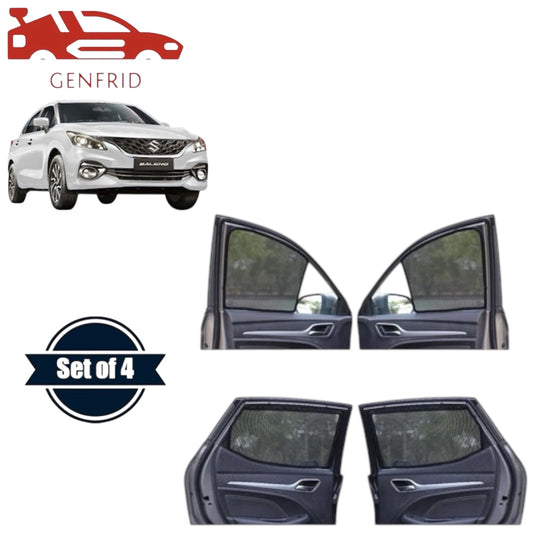 Genfrid Car Sunshade/Car Side Window Shades For Maruti Baleno 2022-25