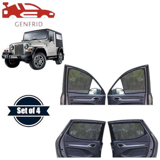 Genfrid Car Sunshade/Car Side Window Shades For Mahindra Thar 2012-19