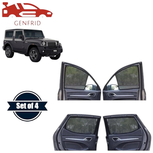 Genfrid Car Sunshade/Car Side Window Shades For Mahindra Thar 2020-25