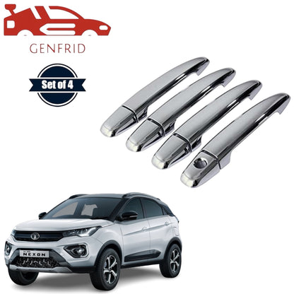 GENFRID Car Chrome Door Handle Covers For Tata Nexon