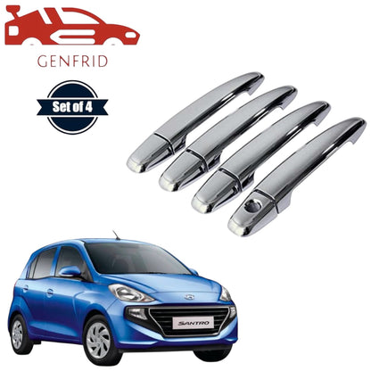 GENFRID Car Chrome Door Handle Covers For Hyundai Santro 2018-25