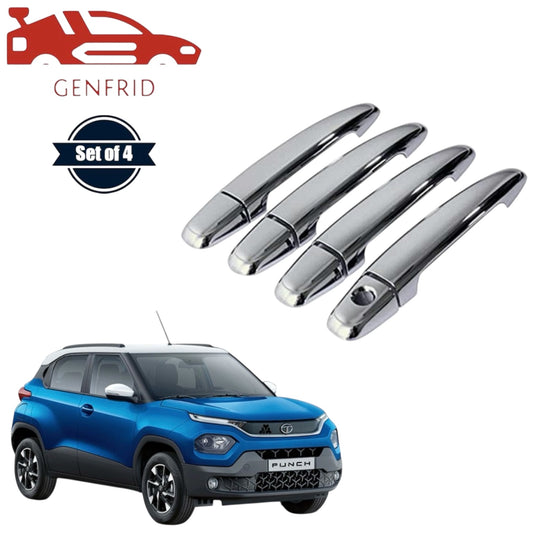 GENFRID Car Chrome Door Handle Covers For Tata Punch
