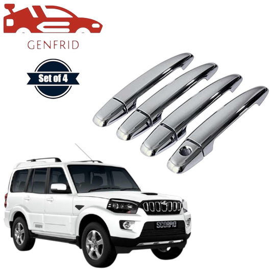 GENFRID Car Chrome Door Handle Covers For Mahindra Scorpio