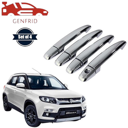GENFRID Car Chrome Door Handle Covers For Maruti Brezza