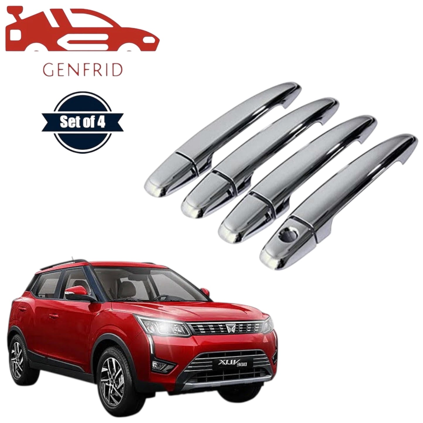 GENFRID Car Chrome Door Handle Covers For Mahindra XUV300