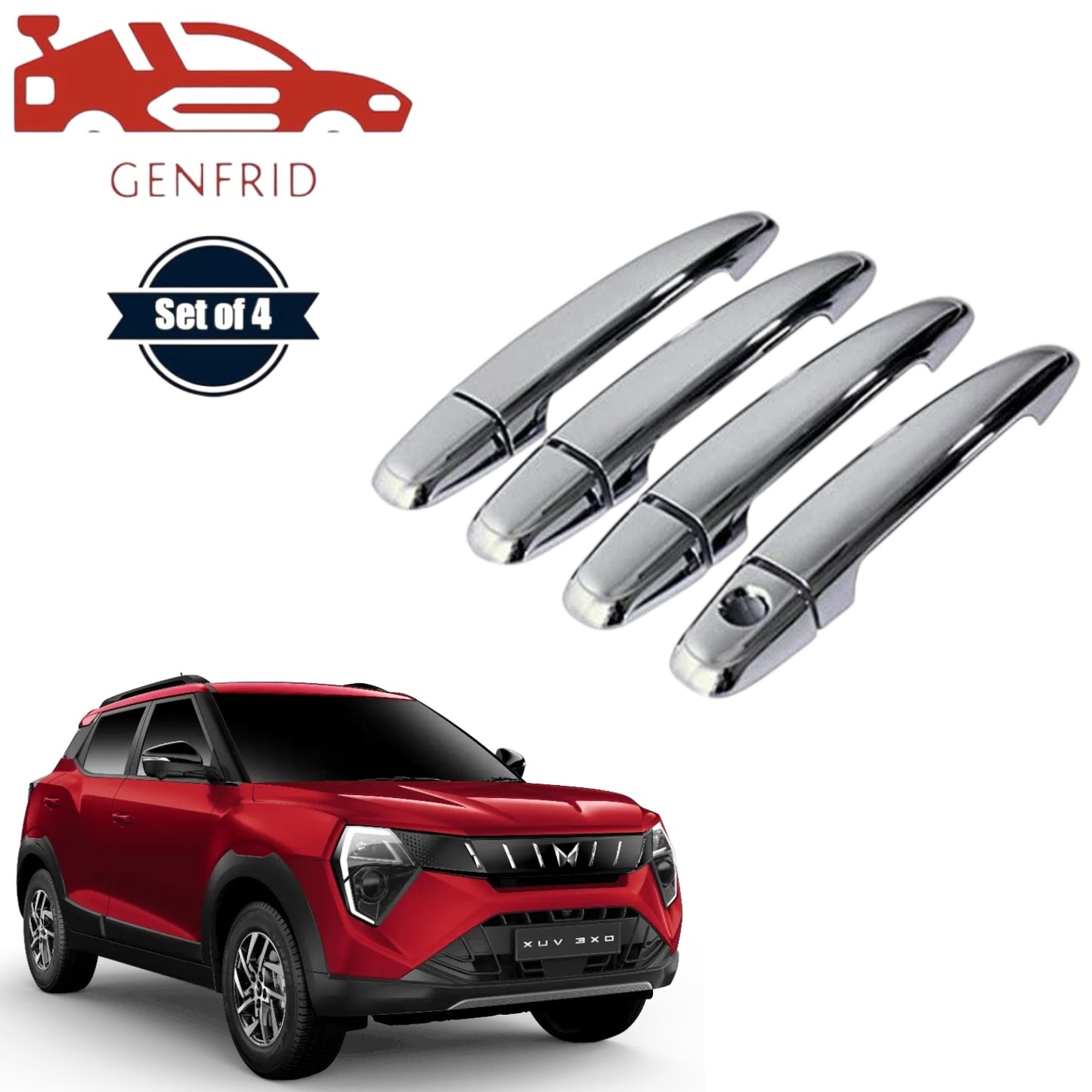 GENFRID Car Chrome Door Handle Covers For Mahindra XUV3XO