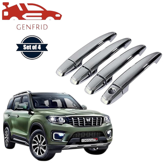 GENFRID Car Chrome Door Handle Covers For Mahindra ScorpioN