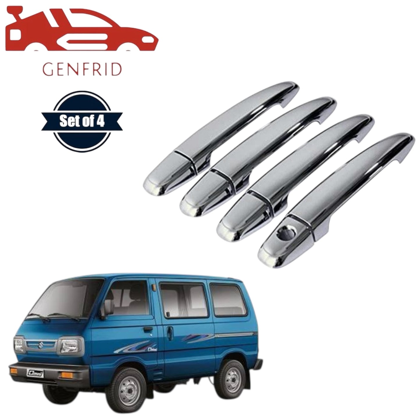 GENFRID Car Chrome Door Handle Covers For Maruti Omni (VAN)
