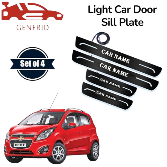 Genfrid Car Door Foot Step Led Sill Plate, Door Sill Plate For Chevrolet Beat