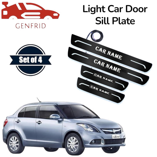 Genfrid Car Door Foot Step Led Sill Plate, Door Sill Plate For Maruti Swift Dzire 2012-26
