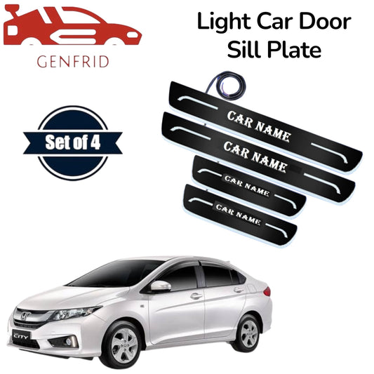 Genfrid Car Door Foot Step Led Sill Plate, Door Sill Plate For Honda City