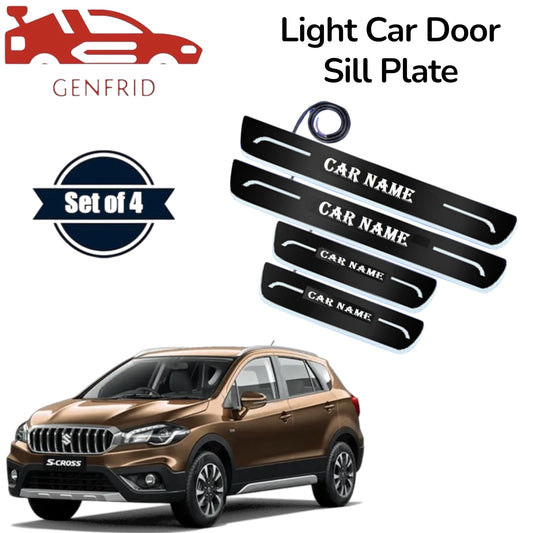 Genfrid Car Door Foot Step Led Sill Plate, Door Sill Plate For Maruti Scross