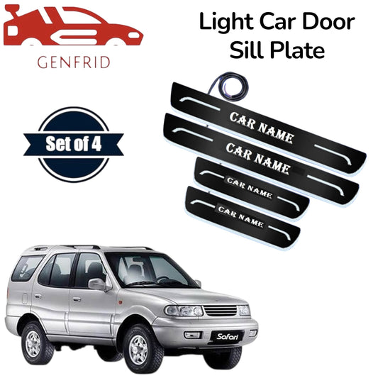 Genfrid Car Door Foot Step Led Sill Plate, Door Sill Plate For Tata Safari Strome