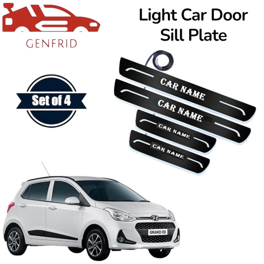 Genfrid Car Door Foot Step Led Sill Plate, Door Sill Plate For Hyundai I10 Grand