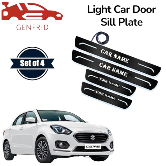 Genfrid Car Door Foot Step Led Sill Plate, Door Sill Plate For Maruti Swift Dzire 2017-25