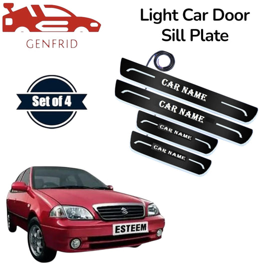 Genfrid Car Door Foot Step Led Sill Plate, Door Sill Plate For Maruti Esteem