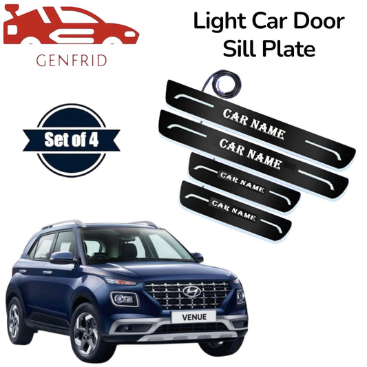 Genfrid Car Door Foot Step Led Sill Plate, Door Sill Plate For Hyundai Venue
