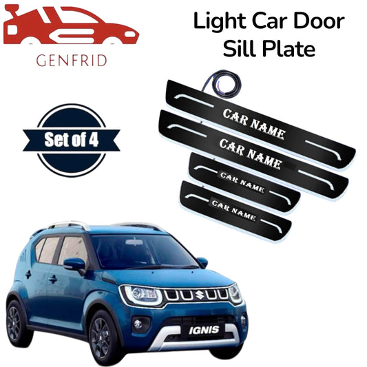 Genfrid Car Door Foot Step Led Sill Plate, Door Sill Plate For Maruti Ignis