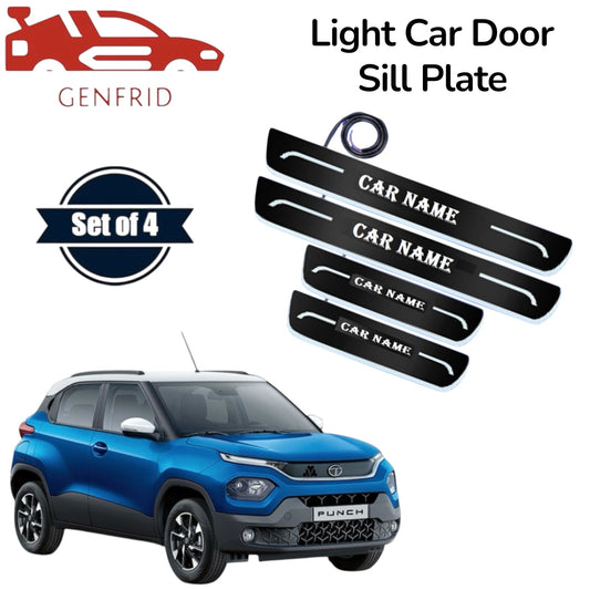Genfrid Car Door Foot Step Led Sill Plate, Door Sill Plate For Tata Punch