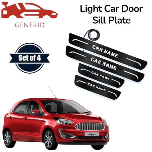 Genfrid Car Door Foot Step Led Sill Plate, Door Sill Plate For Ford Figo Fiesta