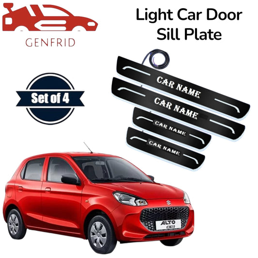 Genfrid Car Door Foot Step Led Sill Plate, Door Sill Plate For Maruti Alto K10 2022-25