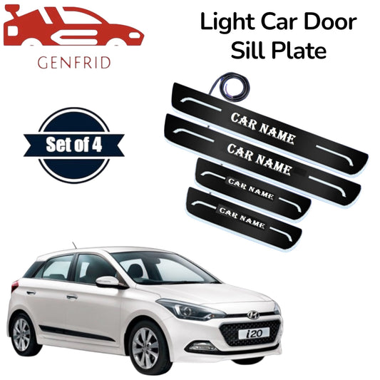 Genfrid Car Door Foot Step Led Sill Plate, Door Sill Plate For Hyundai I20Elite