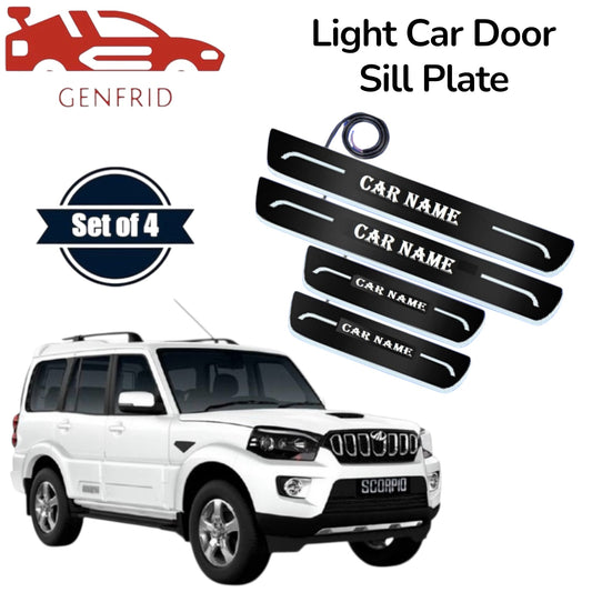 Genfrid Car Door Foot Step Led Sill Plate, Door Sill Plate For Mahindra Scorpio