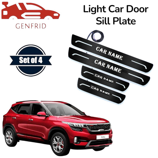 Genfrid Car Door Foot Step Led Sill Plate, Door Sill Plate For Kia Seltos