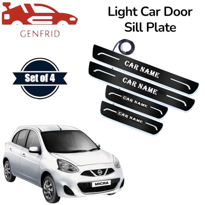 Genfrid Car Door Foot Step Led Sill Plate, Door Sill Plate For Nissan Micra