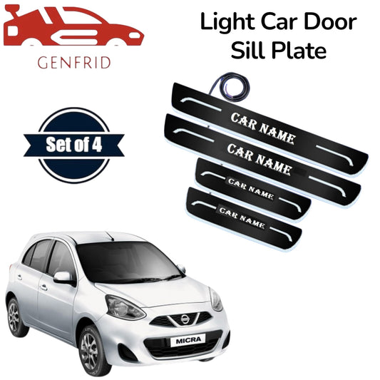 Genfrid Car Door Foot Step Led Sill Plate, Door Sill Plate For Nissan Micra