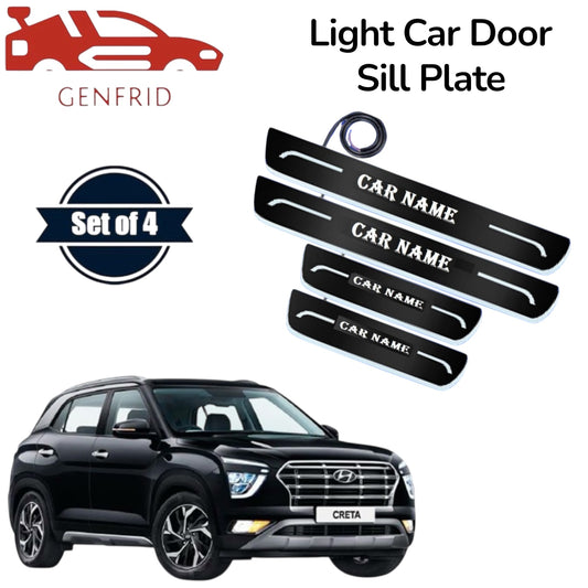 Genfrid Car Door Foot Step Led Sill Plate, Door Sill Plate For Hyundai Creta