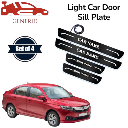 Genfrid Car Door Foot Step Led Sill Plate, Door Sill Plate For Honda Amaze