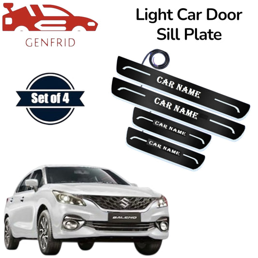 Genfrid Car Door Foot Step Led Sill Plate, Door Sill Plate For Maruti Baleno