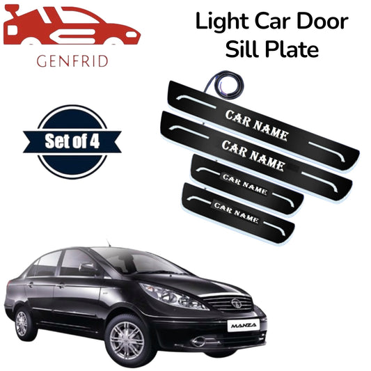 Genfrid Car Door Foot Step Led Sill Plate, Door Sill Plate For Tata Manza