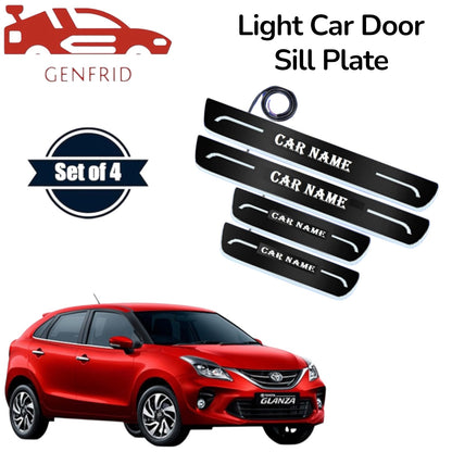 Genfrid Car Door Foot Step Led Sill Plate, Door Sill Plate For Toyota Glanza