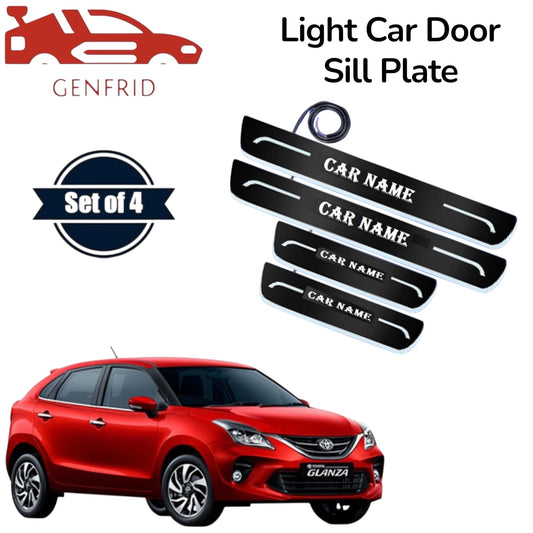 Genfrid Car Door Foot Step Led Sill Plate, Door Sill Plate For Toyota Glanza