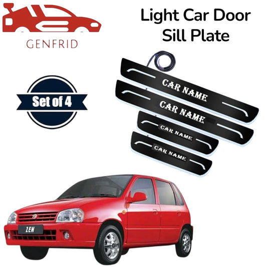 Genfrid Car Door Foot Step Led Sill Plate, Door Sill Plate For Maruti Zen