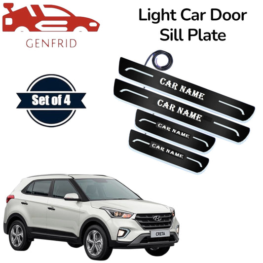 Genfrid Car Door Foot Step Led Sill Plate, Door Sill Plate For Hyundai Creta