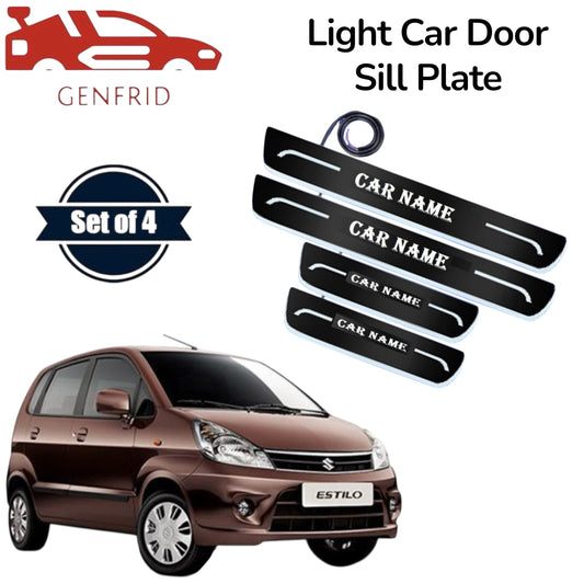 Genfrid Car Door Foot Step Led Sill Plate, Door Sill Plate For Maruti Zen Estilo