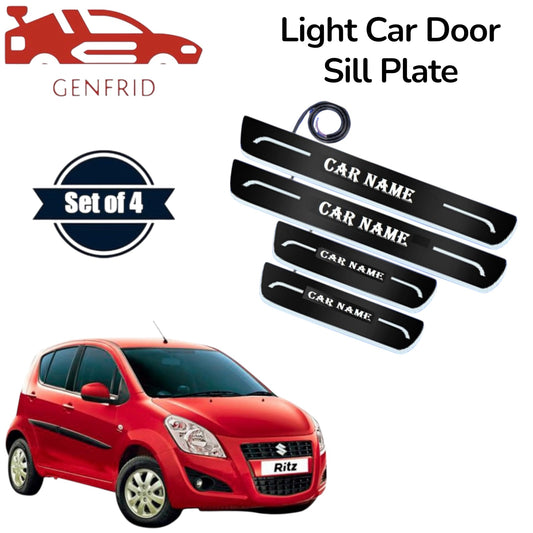 Genfrid Car Door Foot Step Led Sill Plate, Door Sill Plate For Maruti Ritz