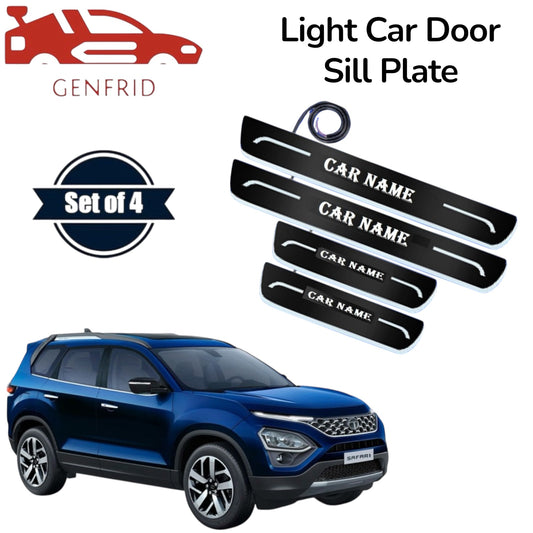Genfrid Car Door Foot Step Led Sill Plate, Door Sill Plate For Tata Safari