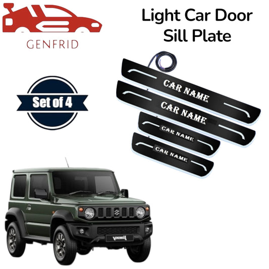 Genfrid Car Door Foot Step Led Sill Plate, Door Sill Plate For Maruti Jimny