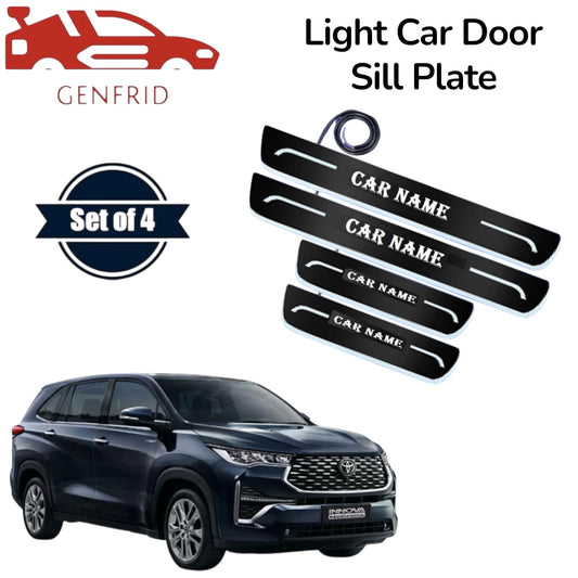 Genfrid Car Door Foot Step Led Sill Plate, Door Sill Plate For Toyota Innova Hycross