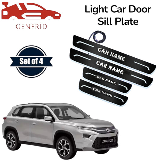 Genfrid Car Door Foot Step Led Sill Plate, Door Sill Plate For Toyota Hyryder