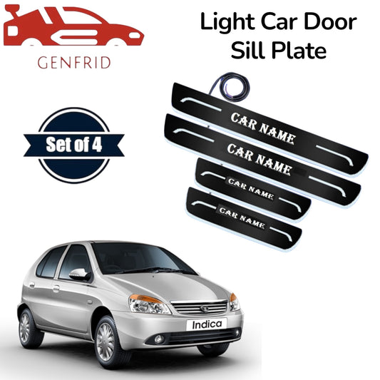 Genfrid Car Door Foot Step Led Sill Plate, Door Sill Plate For Tata Indica