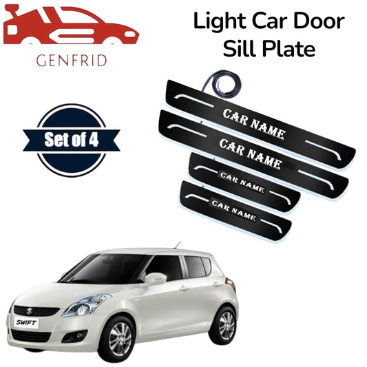 Genfrid Car Door Foot Step Led Sill Plate, Door Sill Plate For Maruti Swift
