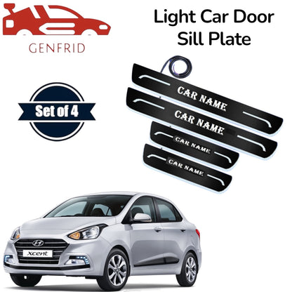 Genfrid Car Door Foot Step Led Sill Plate, Door Sill Plate For Hyundai Xcent