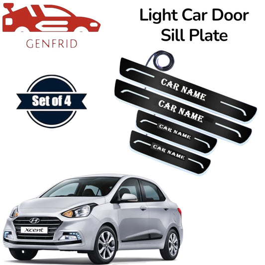 Genfrid Car Door Foot Step Led Sill Plate, Door Sill Plate For Hyundai Xcent