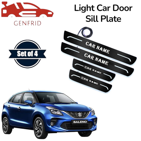 Genfrid Car Door Foot Step Led Sill Plate, Door Sill Plate For Maruti Baleno